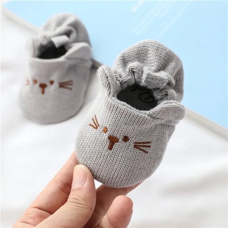 Toddler Girl Knitted Shoes First Walkers Snow Boots Newborn Baby  Cotton Warm Soft Sole Plush Prewalker 0-18Months Dropshipping