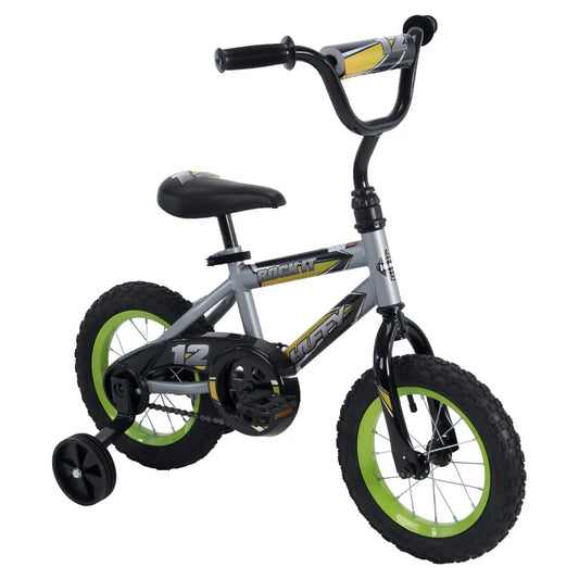 Huffy 12 in. Rock It Kids Bike, for Boys Ages 3 and up, Child, Grey Matte and Lime