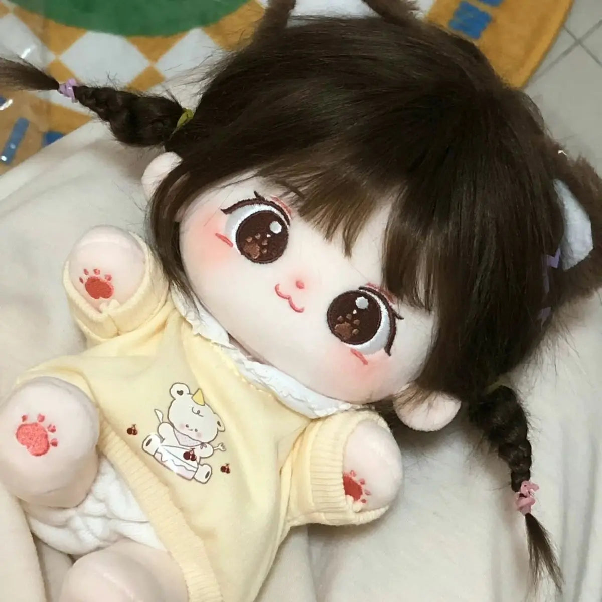 Miaomiao Cotton Doll  Stock 20cm Interchangeable Baby Clothes Plush Doll Figure Doll Gifts to Girls
