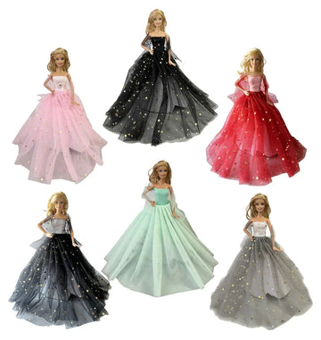 1 Set Cloth Doll Accessories Princess Dress + Shoes for 30cm 11 Inch Barbie Doll Kids or Birthday Gift JJ