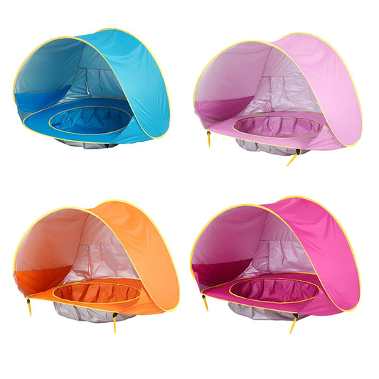 Baby Beach Tent Children Waterproof Pop Up Sun Awning Tent UV-protecting Sunshelter with Pool Kid Outdoor Camping Sunshade Beach