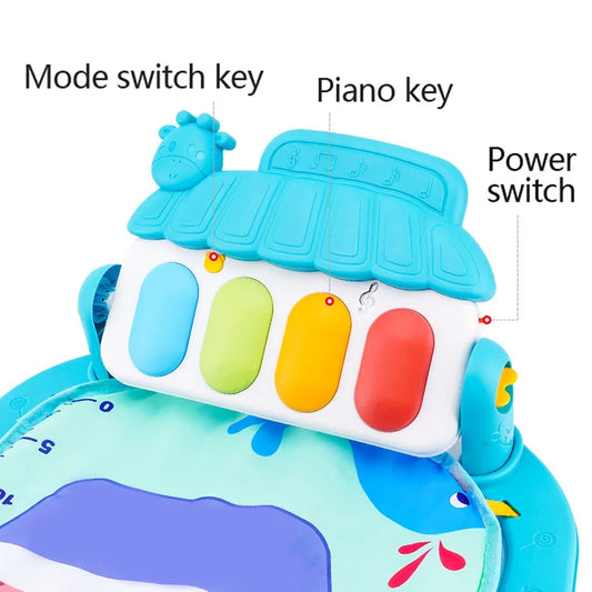 Baby Fitness Stand Music Play Gym Activity Toys Newborn Piano Crawling Blanket Pedal Game Pad Early Education 0-36 Months Gifts