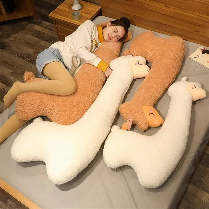 Lovely Alpaca Plush Toy Japanese Soft Stuffed Cute Sheep Llama Pregnancy Sleep Pillow Pregnant Kawaii Room Bed Decor Child Gift