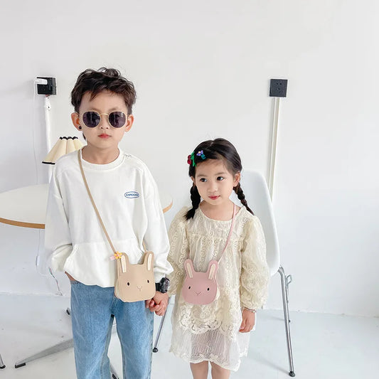 Children's Bag 2024 New Princess Crossbody Bag for Girls Cute Rabbit Kids Shoulder Bag Mini Toddler Coin Purse PU Leather 가방