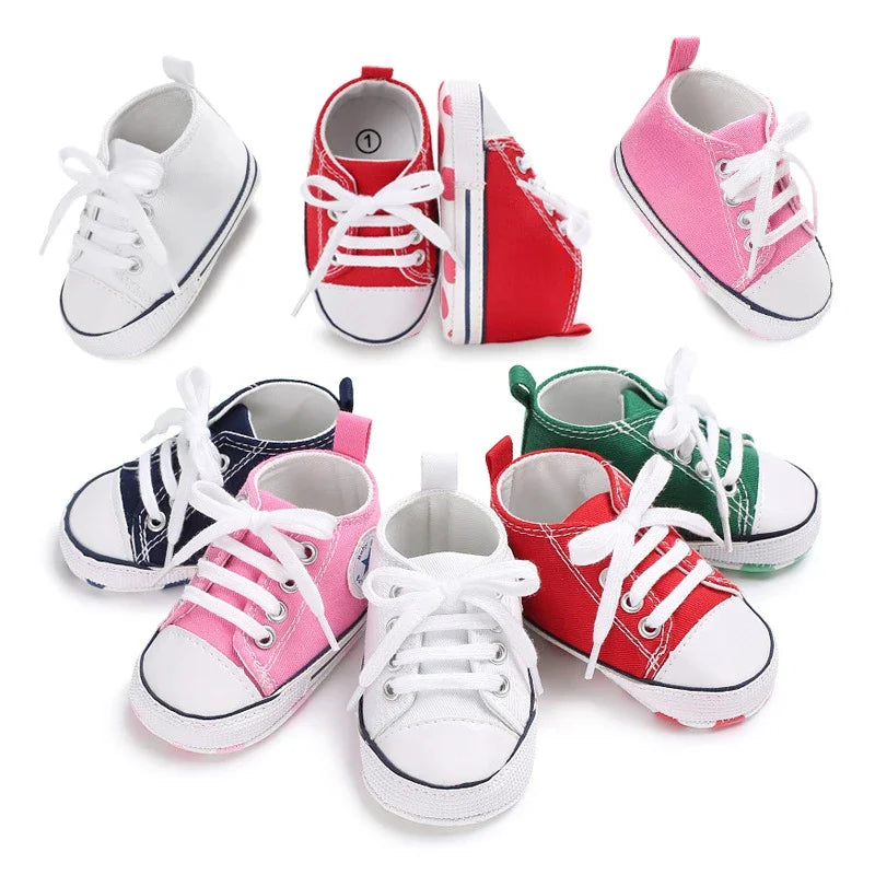 Baby Canvas Shoes Classical Newborn Baby Boys Girls Shoes Spring Autumn and Winter Plush Toddler Kids Sport Sneakers 0-18Months