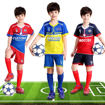 Custom Printing Boys Football Training Jersey Children'S Football Shirts Polyester Summer Soccer Wear Uniform Sets For Kids Y301