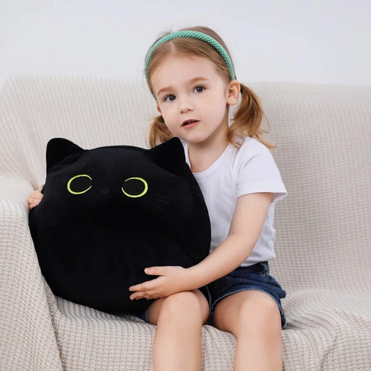 Black Plush toy Soft Plush Stuffed Animal,  Pillow Baby Cute Plush Toys  Design Sofa Fat Pillow  for Boys Girls