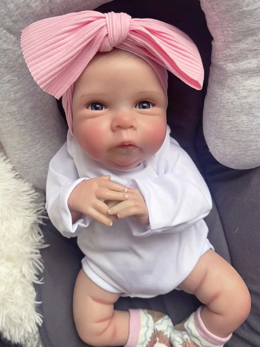 48CM Miley Complete Finished Reborn Baby Doll Soft Body Baby Girls Handmade Lifelike Newborn Baby Doll 3D Skin Visible Veins