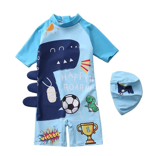Boys 2024 Dinosaur UV Baby Bathing Suit Boy Kids One Piece Swimming Suit Toddler Boy Swimsuits Bath Clothes Children's Swimsuit