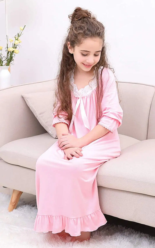 Baby Girl Clothes Princess Nightgown Long Sleeve Sleep Shirts Nightshirts Pajamas Christmas Dress Sleepwear kids for 3-12 Years