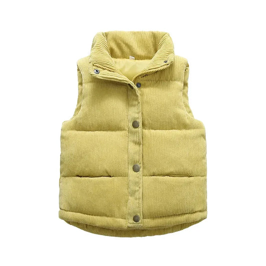 2023 Autumn Children Warm Thicken Vest Baby Cotton Waistcoat Kids Outerwear Coat Children Clothing Boys Girls Brand Jackets Vest