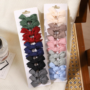 10pcs/set Cute Girls Princess Hairpins Hair Bows Nylon Safe Hair Clip Barrettes for Infants Toddlers Kids Baby Hair Accessories