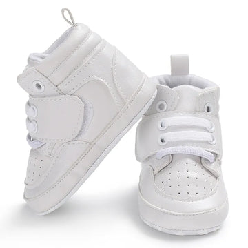Newborn Baby Fashion Sneakers Shoes Boys Girls Solid Lace Up High Shoes Toddlers Breathable Non Slip First Walkers 0-18 Months