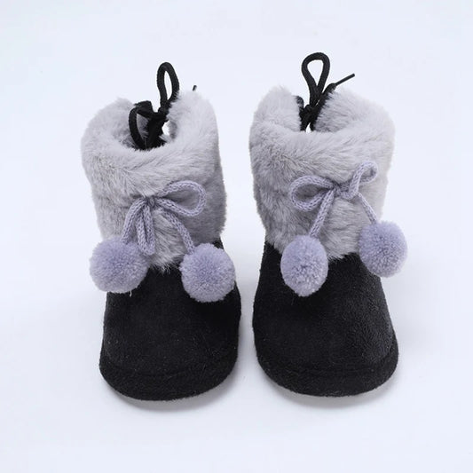 Baby Winter Warm Plush Shoes Newborn Toddler Boots Girls Boys Soft Sole Non-Slip First Walk Shoes Newborn Indoor Footwear Shoes