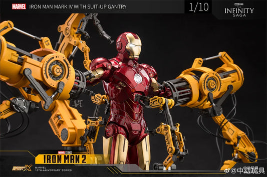 ZD Original Iron Man WITH SUIT-UP GANTRY Original Marvel legends 1/10 LED Light War Machine Hangar Model Action Figure Gift