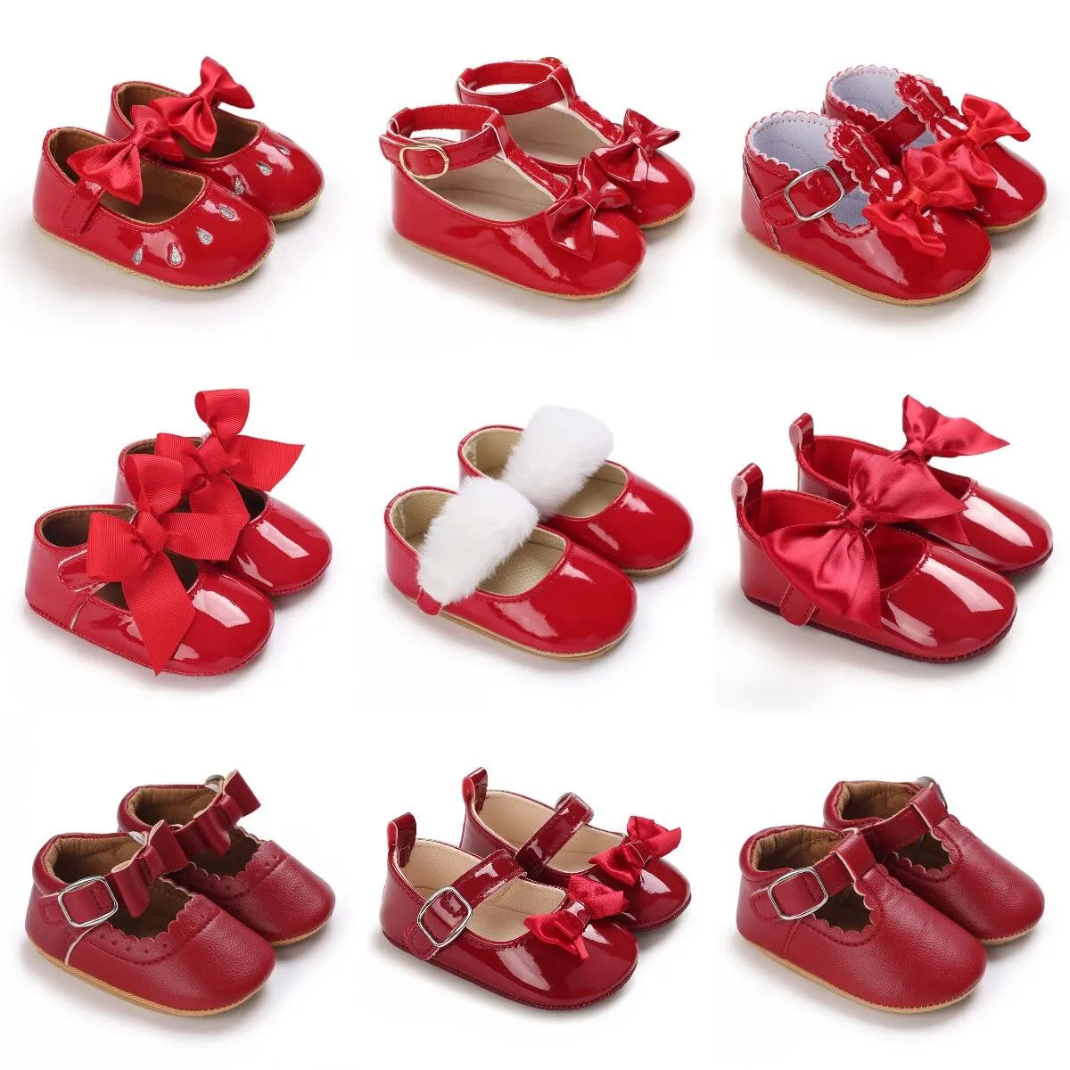 New Fashion Newborn Red Baby Shoes Non-slip Cloth Bottom Shoes For Girls Elegant And Noble Leisure Baby First Walking Shoes