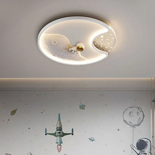 Remote Control Modern Astronaut Led Ceiling Lamp For Children's Bedroom Kids Baby Cartoon LED Chandelier Room Light Fixtures