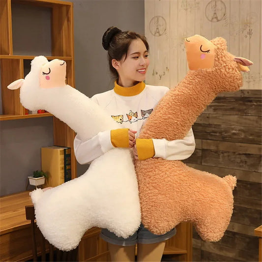 Lovely Alpaca Plush Toy Japanese Soft Stuffed Cute Sheep Llama Pregnancy Sleep Pillow Pregnant Kawaii Room Bed Decor Child Gift