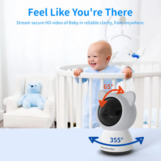 WOUWON For Twins Baby Monitor Babyphone Video Wifi Baby Camera HD 5 Inch LCD Two Way Talk PTZ Lullabies For Baby Gift