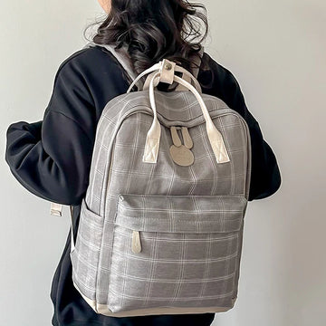 Fashion Girl College School Bags Casual Portable Women Backpack Striped Book Laptop Bag for Teenage Travel Shoulder Bag Rucksack