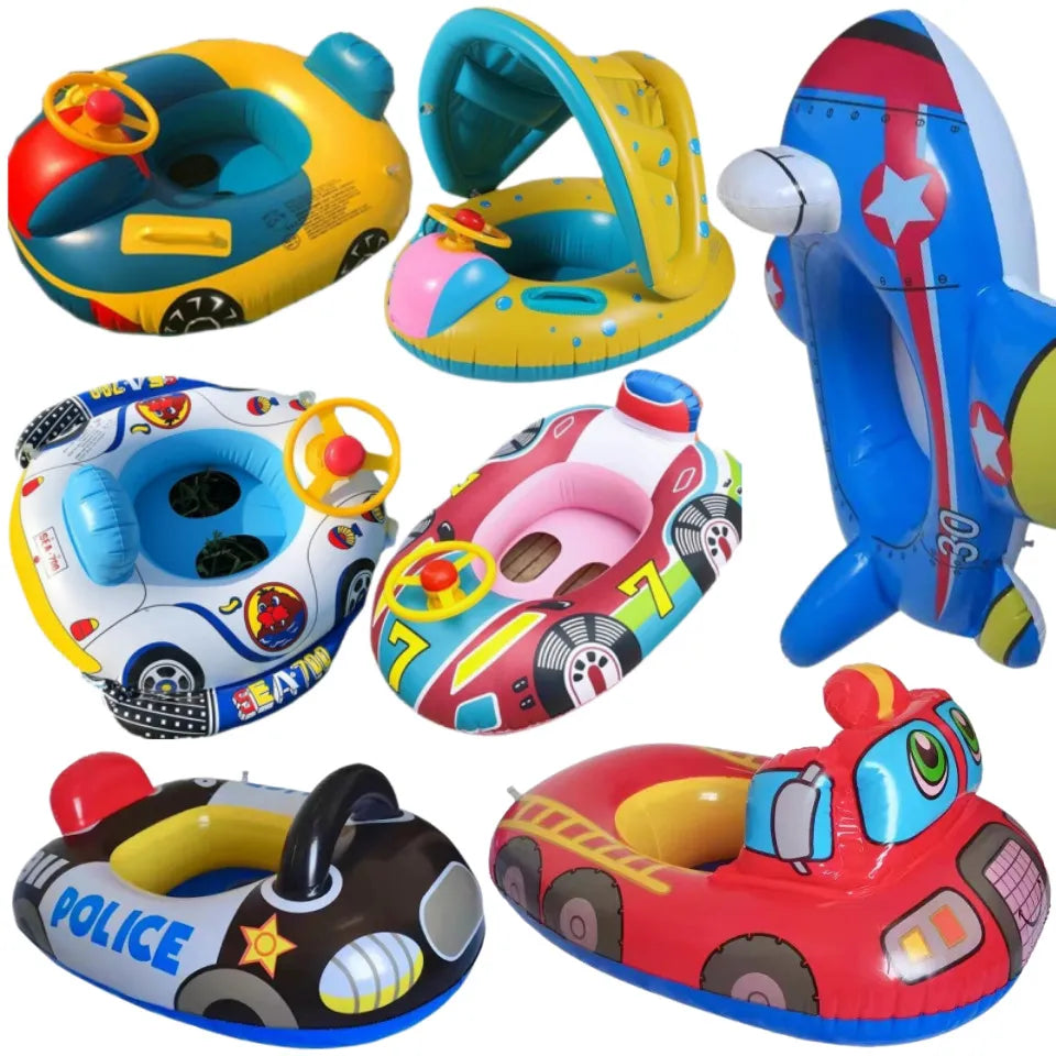 Inflatable Baby Swimming Rings Seat Floating Sun Shade Toddler Swim Circle Fun Pool Bathtub Beach Party Summer Water Toys