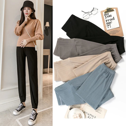 2023 Sports Casual Cotton Maternity Pants Spring Autumn Thin Belly  Clothes for Pregnant Women Preganncy Trousers Clothing