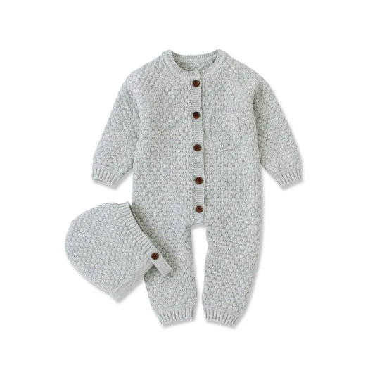 Baby Rompers Long Sleeve Infant Boys Girls Jumpsuits Clothes Autumn Solid Knitted Newborn Toddler Kids Overalls One Piece 0-18M