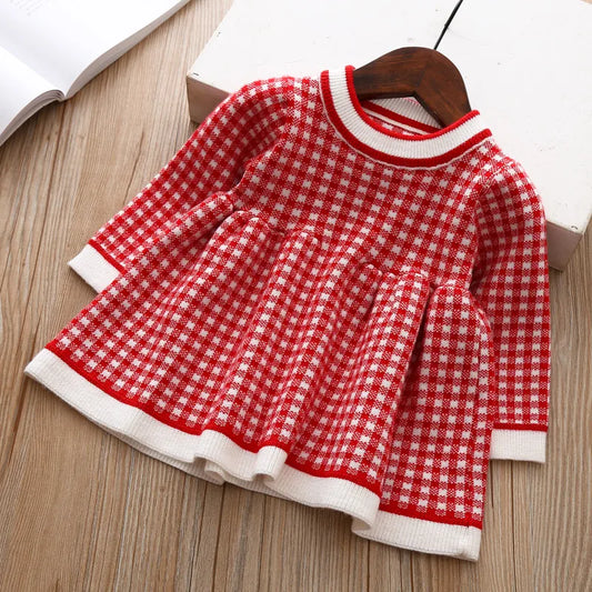 Children Winter Dress for Girls Baby Underwear Dress Kids Autumn Knitted Clothes Thick Dresses Teen High Quality Christmas Cloth