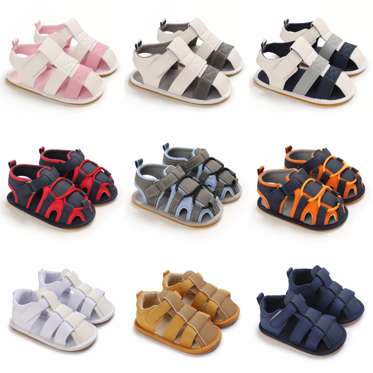 Fashionable Summer Baby Girl And Boy Sandals 0-18M Newborn Baby Shoes Casual Rubber Sole Anti Slip Breathable Shoes Pre Walker