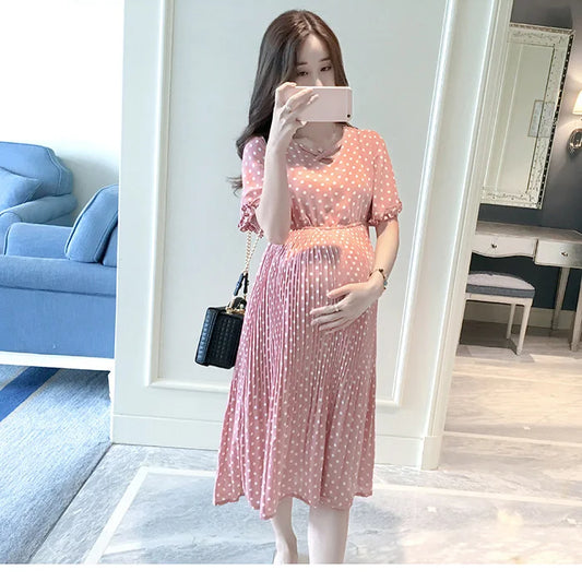 Summer Pregnancy Dress Fashion Women's Clothing 2018 Maternity Wear Clothes Dresses Chiffon Plus Size Pregnant Clothes BC1460