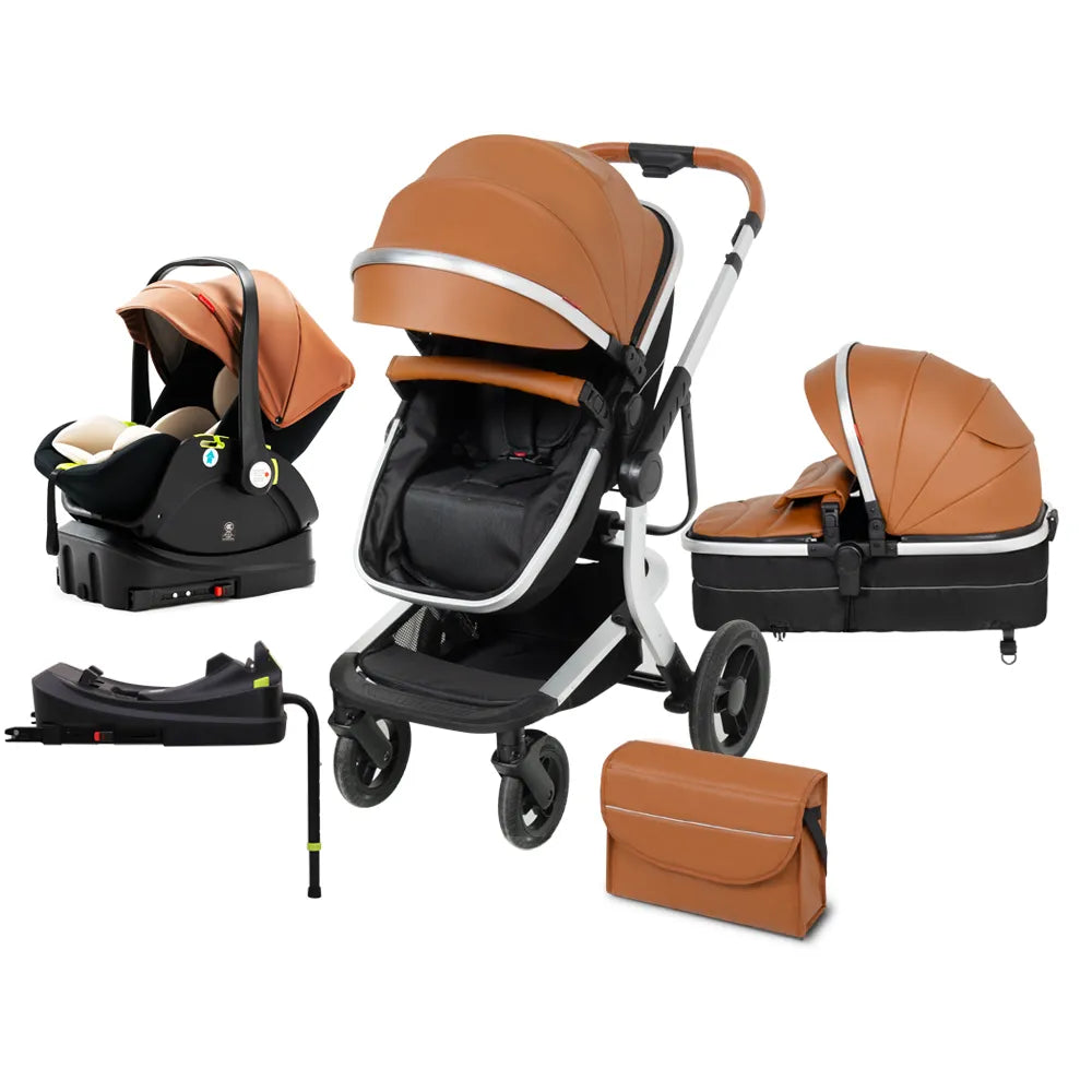 Travel System 5-IN-1 Baby Stroller Portable Pram High Landscape Baby Carriage Combo Car Seat Base Newborn Pushcar 2023