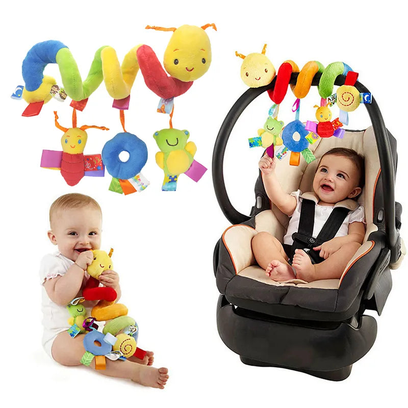 Baby Crib Hanging Rattles Toys Car Seat Toy Soft Mobiles Stroller Crib Cot Spiral Toy Pram Hanging Dolls for Babies Newborn Gift