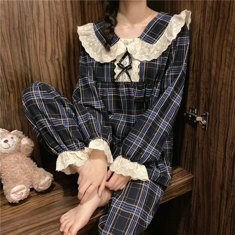 New Pajamas Women's Maternity Spring And Autumn Pajamas 2 Sets Of Girls Polyester Cotton Autumn, Winter And Summer Home Wear