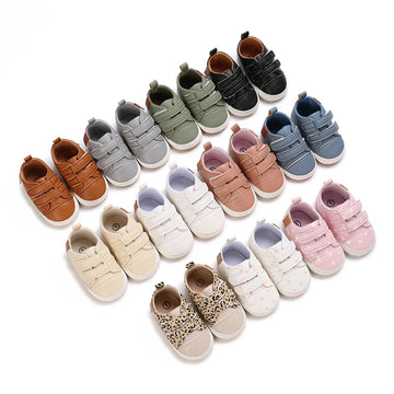 New Spring And Autumn Baby Non-slip Toddler Shoes Baby Heart Pattern Comfortable Solid Color Flat Sports Shoes