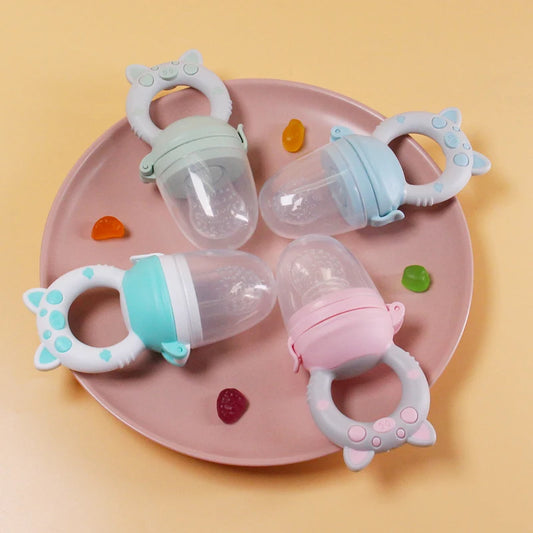 1pcs Baby Fruit Feeder Newborn Pacifier Fruit Food Feeding Cute Shape Baby Reborn Silicone Pacifiers For Babies Baby Toys