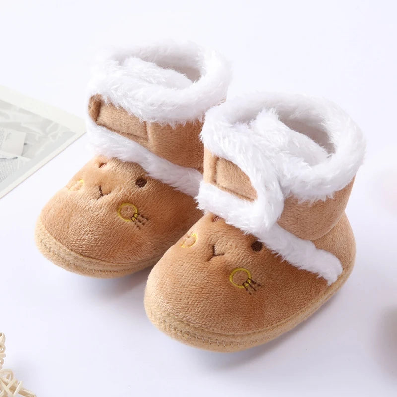 Snow Boots Baby Toddler Soft Sole Plus Velvet Warm Newborn First Walkers Infant Comfortable Walking Shoes