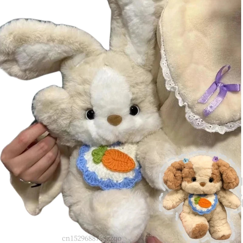 Hot Sale Cartoon 35cm Bunny Bib Toys Dog Super Soft Creative Rabbit Dolls Animal Comfy Girls Birthday Gifts Funny Home Decor