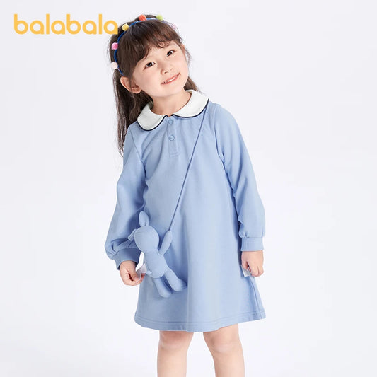 Balabala Toddler 2023 Girl Dress Spring Autumn New Sweet Daily Trendy Comfortable Fashion Dress
