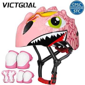 VICTGOAL Kids Bicycle Helmet Children Sports Safety Cycling Helmet Knee Elbow Pad Sets Balance Bike Roller Skating Helmet Guard